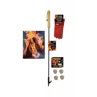 EXCURSIONS Journey To Health Fire Pit Poker Set - Fireplace Poker  Gloves and Firestarter Tool Gift Set - B07GCRB6YP